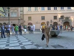 Find-Best-Lesbians.com presents: Naked young lady on a busy public street