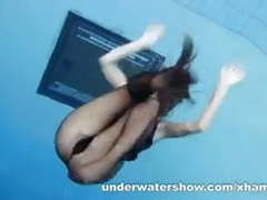 Find-Best-Lesbians.com presents: Zuzanna is swimming in pantyhose in the pool