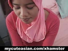 Find-Best-Lesbians.com presents: Asian amateur in head scarf sucks then fucks