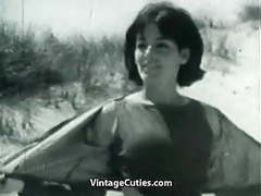 Find-Best-Lesbians.com presents: Nudist girl's day on a beach (1960s vintage)