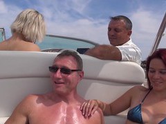 Find-Best-Lesbians.com presents: Hot ass blondie britney drops her clothes for sex on the boat, Group Sex, Hardcore, Outdoor, Reality, Yacht, Foursome, Bikini