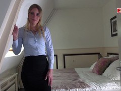 Find-Best-Lesbians.com presents: German female real estate agent secretary in pantyhose fuck