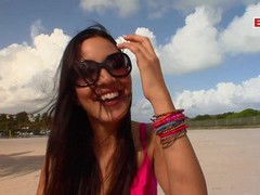Find-Best-Lesbians.com presents: Skinny brunette teen pick up in holiday for porn casting