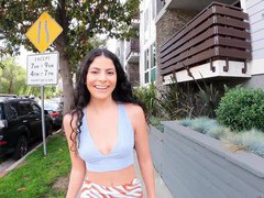 Find-Best-Lesbians.com presents: Brunette hottie angel gostosa opens her hairy pussy for a hard dong