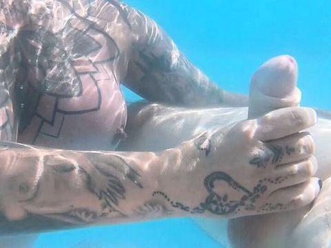 Find-Best-Lesbians.com presents: Underwater bj pool fun with the creampies