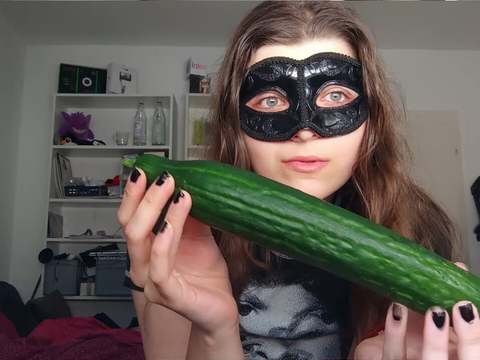 Find-Best-Lesbians.com presents: 18yo teen fucks huge cucumber!!!  small tits, shy teeny, perfect body  amateur teen