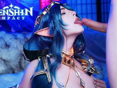 Find-Best-Lesbians.com presents: Genshin impact. layla swallows a big cock down her throat - mollyredwolf