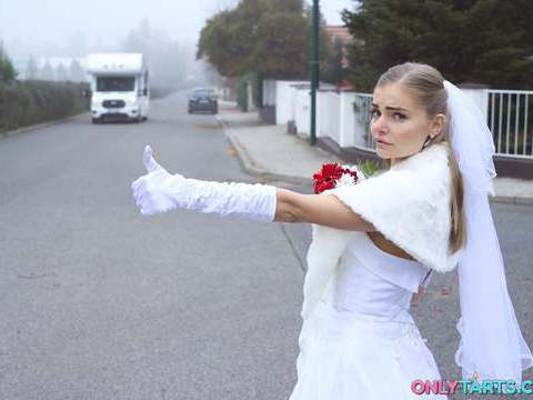 Find-Best-Lesbians.com presents: Shock content sexy bride fucks random van driver on marriage day
