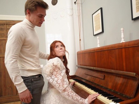 Find-Best-Lesbians.com presents: Redhead pianist goes nuts for my hard dick after practice