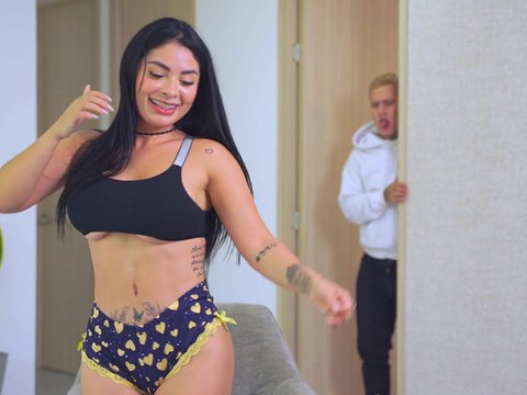 Find-Best-Lesbians.com presents: Brunette alejandra palacios with hot ass sucking a hard cock