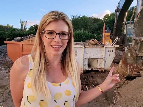 Find-Best-Lesbians.com presents: Outdoors video of sexy blonde wife cory chase with glasses