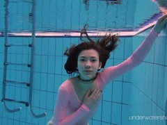 Find-Best-Lesbians.com presents: Leggy girl goes swimming in her leotard