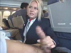 Find-Best-Lesbians.com presents: Stewardess gives a handy j on plane