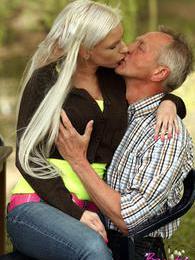 Find-Best-Lesbians.com presents: Horny blonde teenage beauty riding an old stiff schlong