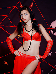 Find-Best-Lesbians.com presents: Only one look in the eyes of this fantastic slim teen will tell that she is a little devil inside. No further costume is needed.