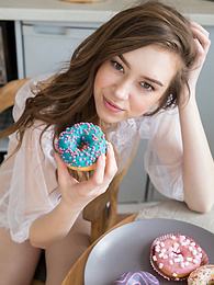 Find-Best-Lesbians.com presents: If you are a fan of skinny girls, check out how this cute little doll poses and teases totally naked in the kitchen.