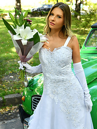 Find-Best-Lesbians.com presents: Naughty bride Rebecca Volpetti takes a photographer assistant's stiff dick