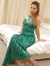 Find-Best-Lesbians.com presents: Sexy british teen Stephanie Bonham Carter removes her dress and displays her bare skin